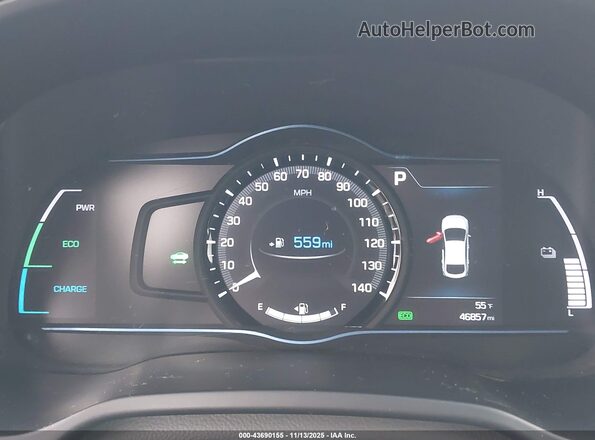 KMHC05LCXKU138457 2019 HYUNDAI IONIQ HYBRID Белый Вид задних сидений