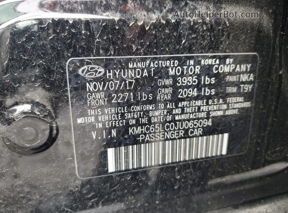 KMHC65LC0JU065094 2018 HYUNDAI IONIQ Black Widok komory silnika