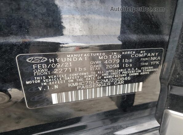 KMHC75LC2MU250846 2021 HYUNDAI IONIQ Black Շարժիչի բաժամունքի տեսք