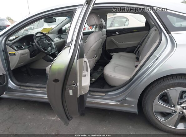 KMHE34L16GA012663 2016 HYUNDAI SONATA HYBRID Gray Widok naklejki z numerem VIN