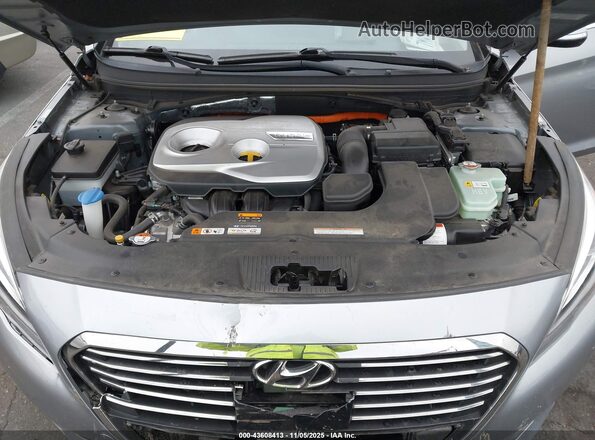 KMHE34L16GA012663 2016 HYUNDAI SONATA HYBRID Gray Widok z tyłu