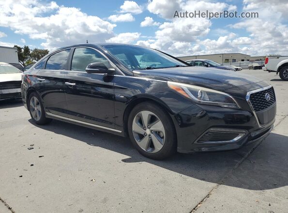 KMHE34L16GA019158 2016 HYUNDAI SONATA Черный Передняя правая четверть