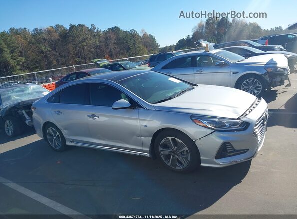 KMHE34L39KA093166 2019 HYUNDAI SONATA HYBRID Silver უკანა სალონის ხედი
