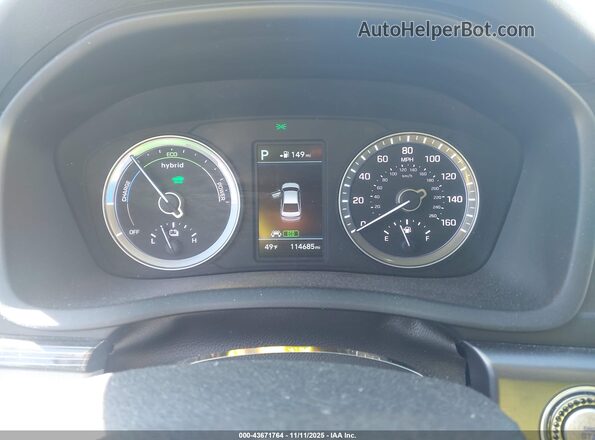 KMHE34L39KA093166 2019 HYUNDAI SONATA HYBRID Silver უკანა სავარძლების ხედი