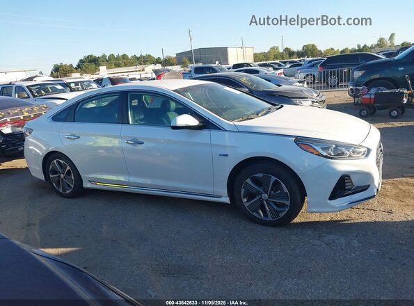 KMHE54L27KA091112 2019 HYUNDAI SONATA PLUG-IN HYBRID White Սալոնի հետևի տեսք
