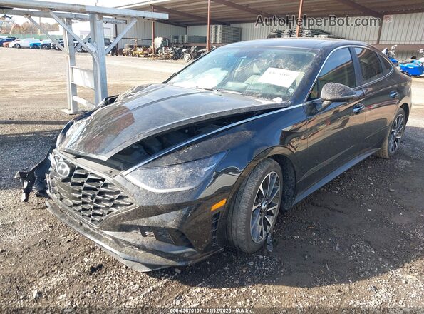 KMHL34J25NA230237 2022 HYUNDAI SONATA Black Vista tres cuartos delantera izquierda