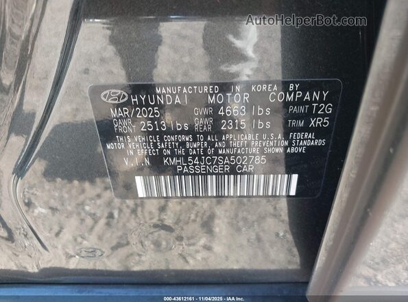 KMHL54JC7SA502785 2025 HYUNDAI SONATA Gray Widok komory silnika
