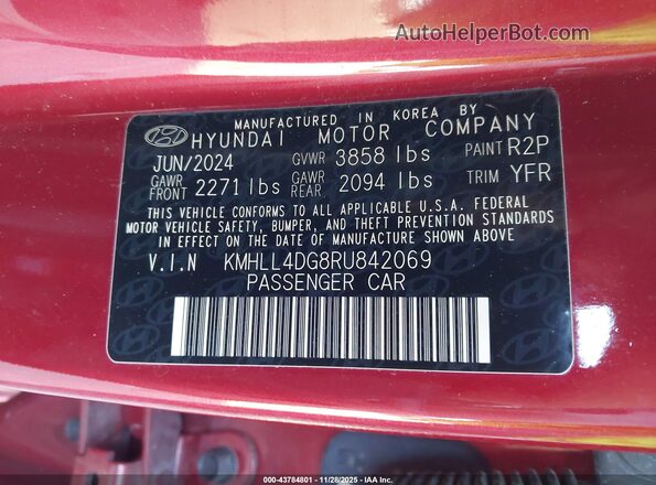 KMHLL4DG8RU842069 2024 HYUNDAI ELANTRA Red Widok komory silnika