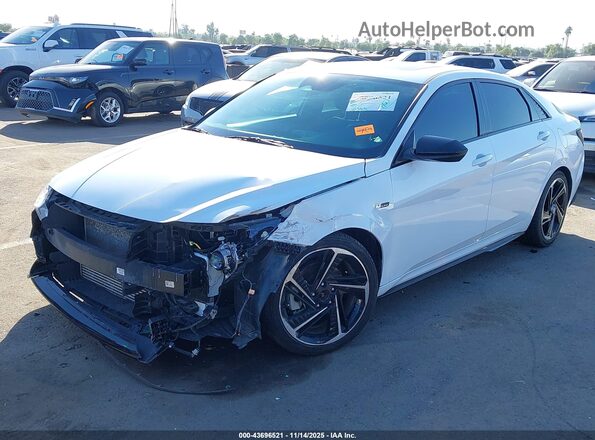 KMHLR4AF4MU176489 2021 HYUNDAI ELANTRA White Դիմացի տեսք
