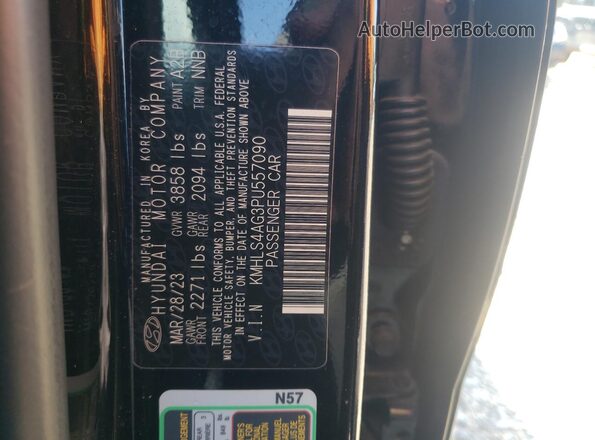 KMHLS4AG3PU557090 2023 HYUNDAI ELANTRA Black Вид підкапотного простору