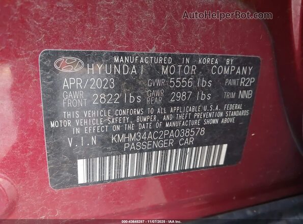 KMHM34AC2PA038578 2023 HYUNDAI IONIQ 6 Red Вид підкапотного простору