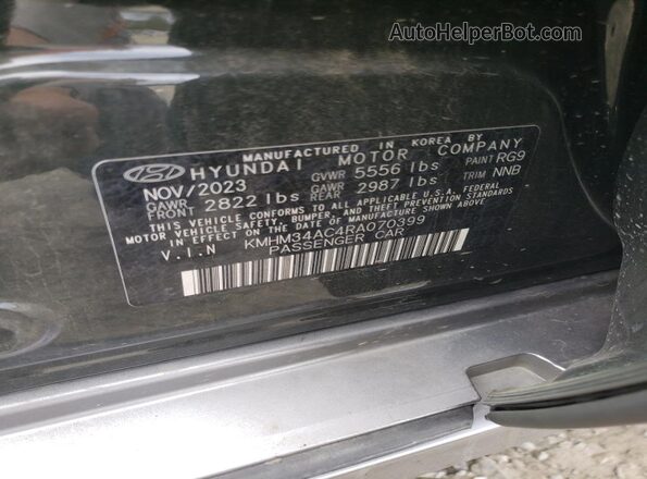 KMHM34AC4RA070399 2024 HYUNDAI IONIQ Charcoal ძრავის განყოფილების ხედი