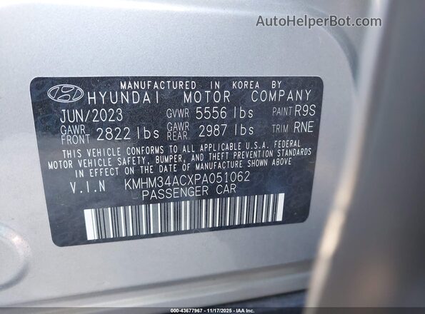 KMHM34ACXPA051062 2023 HYUNDAI IONIQ 6 Gray Engine compartment view