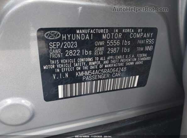 KMHM54AC5RA064248 2024 HYUNDAI IONIQ 6 Gray Engine compartment view