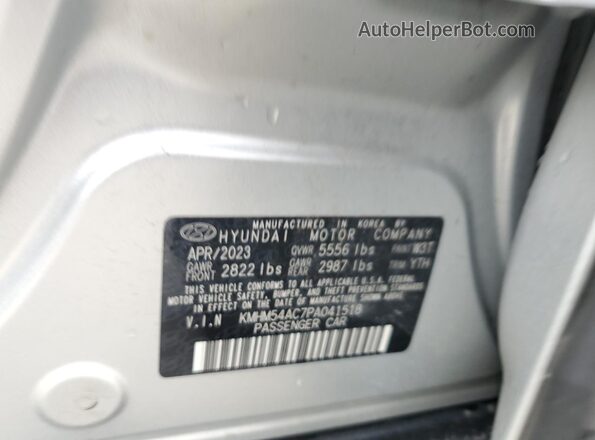 KMHM54AC7PA041518 2023 HYUNDAI IONIQ Silver Widok naklejki z numerem VIN