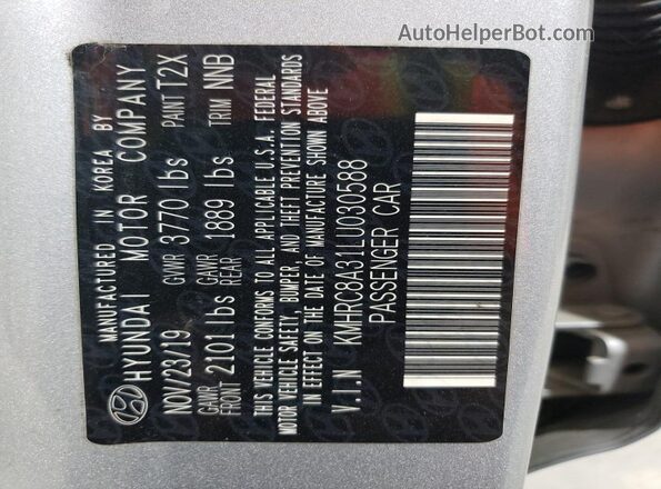 KMHRC8A31LU030588 2020 HYUNDAI VENUE Silver Vista interior de 360 grados