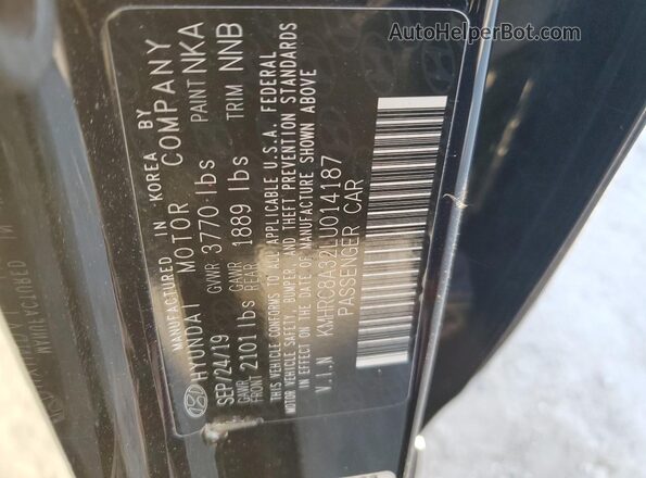 KMHRC8A32LU014187 2020 HYUNDAI VENUE Black VIN sticker view