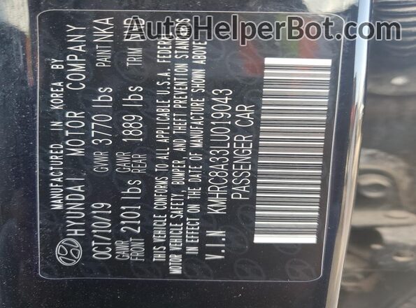 KMHRC8A33LU019043 2020 HYUNDAI VENUE Black 360 interior view