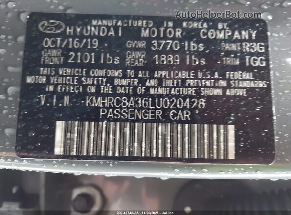 KMHRC8A36LU020428 2020 HYUNDAI VENUE Gray Вид підкапотного простору