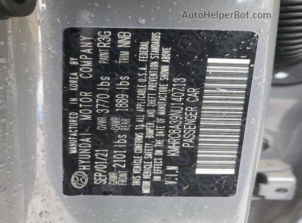 KMHRC8A39NU140713 2022 HYUNDAI VENUE Серый Вид наклейки с VIN-кодом