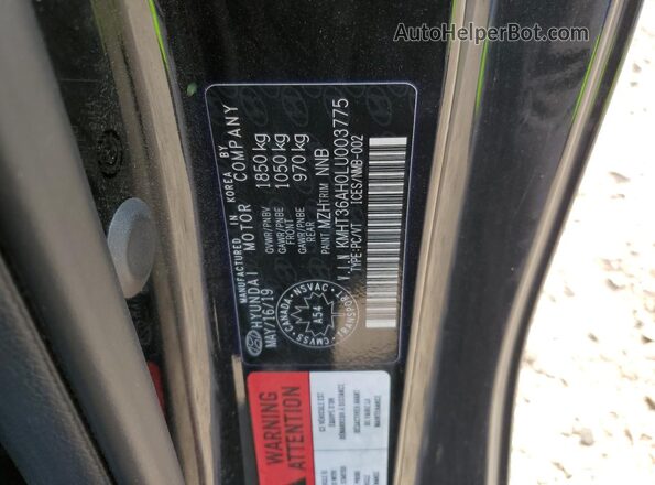 KMHT36AH0LU003775 2020 HYUNDAI VELOSTER Black Widok komory silnika