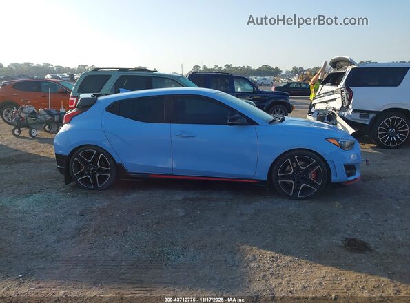 KMHT36AH2LU007164 2020 HYUNDAI VELOSTER N Light Blue Вид задней части салона