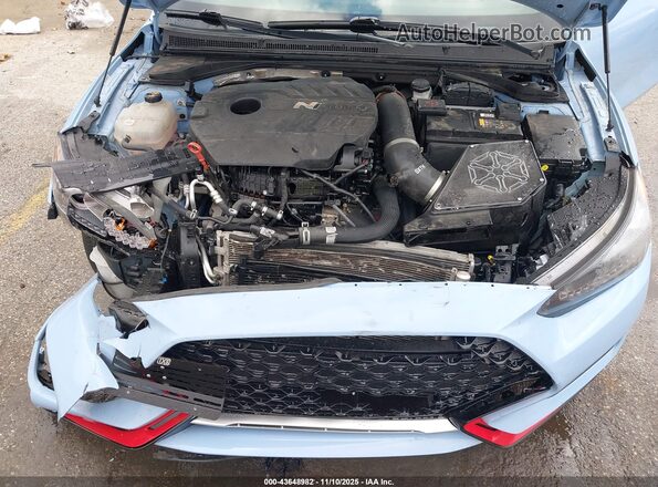 KMHT36AH9NU012283 2022 HYUNDAI VELOSTER N Light Blue Вид сзади