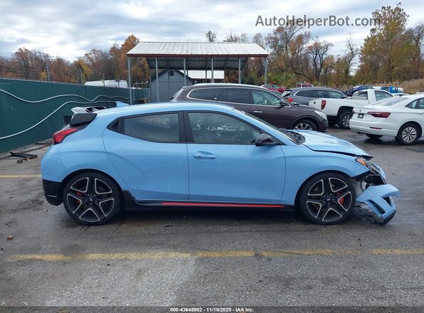 KMHT36AH9NU012283 2022 HYUNDAI VELOSTER N Light Blue Вид задней части салона