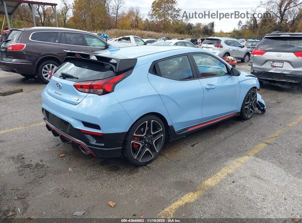KMHT36AH9NU012283 2022 HYUNDAI VELOSTER N Light Blue Задняя правая четверть