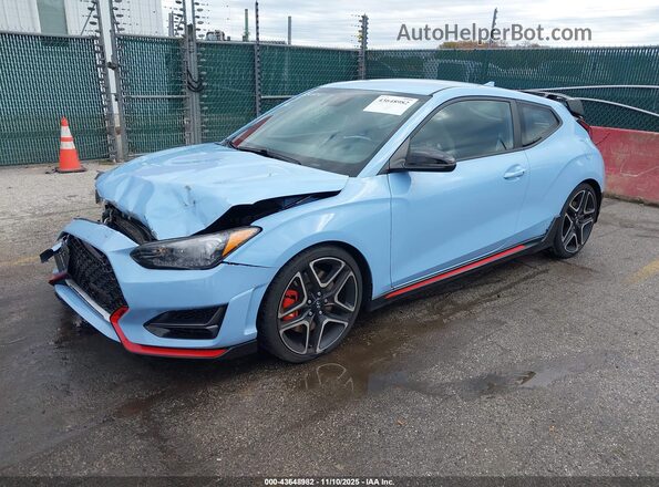 KMHT36AH9NU012283 2022 HYUNDAI VELOSTER N Light Blue Передняя левая четверть