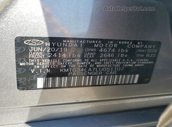 KMTG34LA7LU051107 2020 GENESIS G70 Gray 