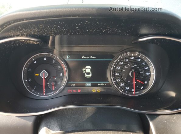 KMTG34LE0MU074054 2021 GENESIS G70 Gray Widok zestawu wskaźników