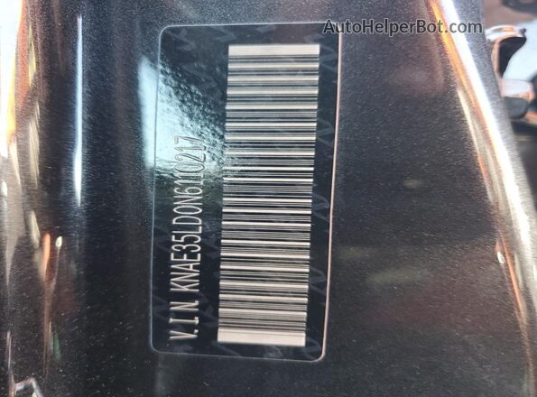 KNAE35LD0N6110217 2022 KIA STINGER Black Widok naklejki z numerem VIN