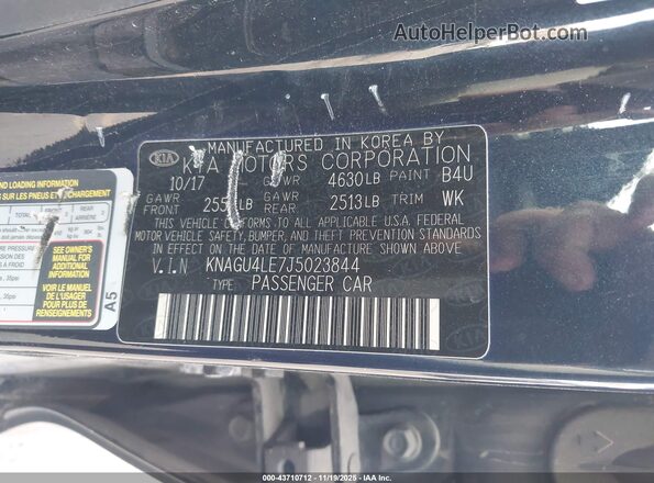 KNAGU4LE7J5023844 2018 KIA OPTIMA HYBRID Dark Blue Շարժիչի բաժամունքի տեսք