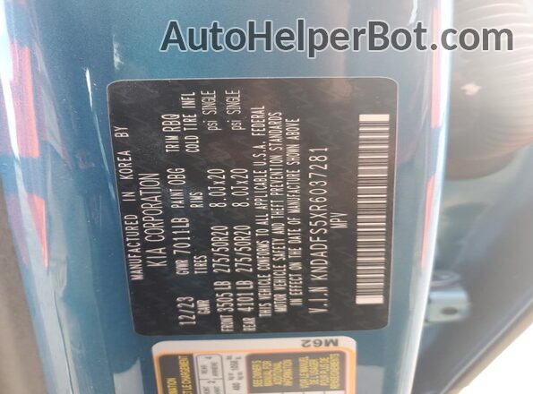 KNDADFS5XR6037281 2024 KIA EV9 Blue Вид наклейки з VIN-кодом