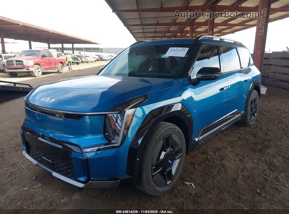 KNDAEFS51R6027199 2024 KIA EV9 Blue Առջևի ձախ երեք քառորդ տեսարան