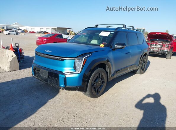 KNDAEFS52R6045159 2024 KIA EV9 Blue Передня ліва чверть