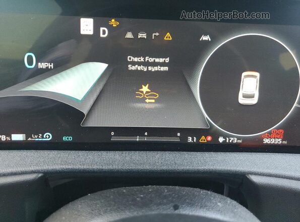 KNDC3DLC2N5079845 2022 KIA EV6 Red Instrument cluster view