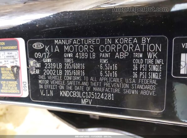 KNDCB3LC1J5124281 2018 KIA NIRO Black Вид підкапотного простору