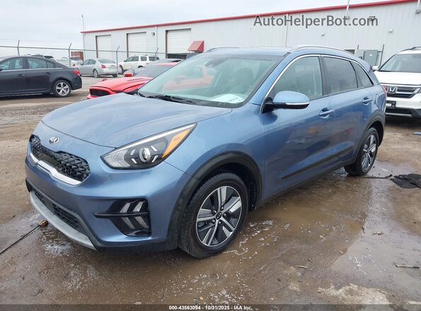 KNDCE3LC3M5483787 2021 KIA NIRO Blue წინა მარცხენა ხედი სამი მეოთხედიდან