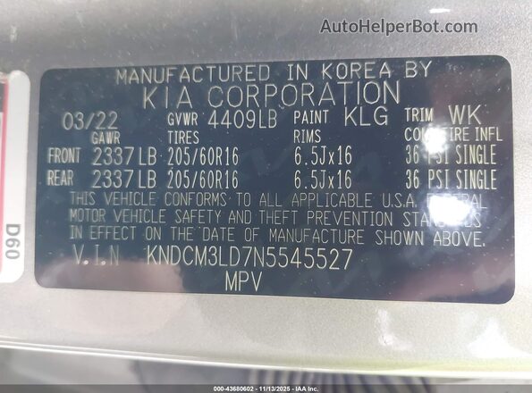 KNDCM3LD7N5545527 2022 KIA NIRO PLUG-IN HYBRID Серебряный Вид подкапотного пространства