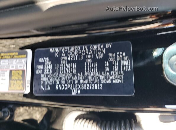 KNDCP3LEXS5272613 2025 KIA NIRO Black VIN կոդի պիտակի տեսք