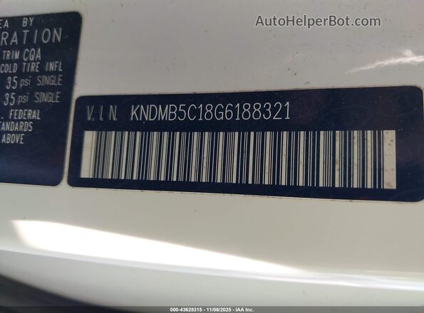 KNDMB5C18G6188321 2016 KIA SEDONA Белый Вид подкапотного пространства