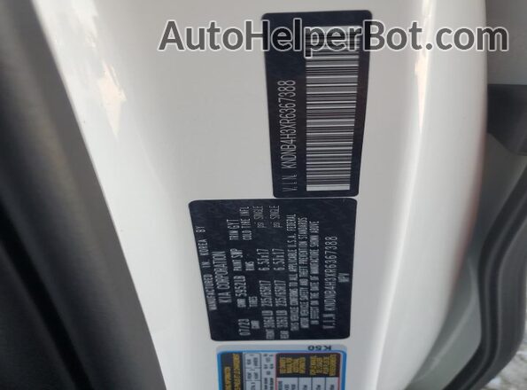 KNDNB4H3XR6367388 2024 KIA CARNIVAL White Вид наклейки з VIN-кодом