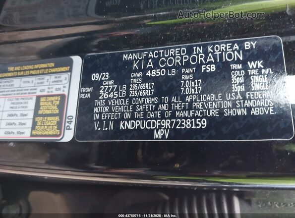 KNDPUCDF9R7238159 2024 KIA SPORTAGE Black Հետևի տեսք