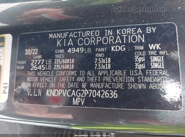 KNDPVCAG2P7042636 2023 KIA SPORTAGE HYBRID Gray Vista del compartimento del motor