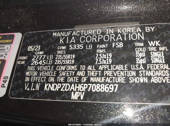 KNDPZDAH6P7088697 2023 KIA SPORTAGE PLUG-IN HYBRID Black Շարժիչի բաժամունքի տեսք