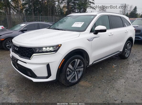 KNDRHDLG1R5235488 2024 KIA SORENTO HYBRID White Առջևի ձախ երեք քառորդ տեսարան