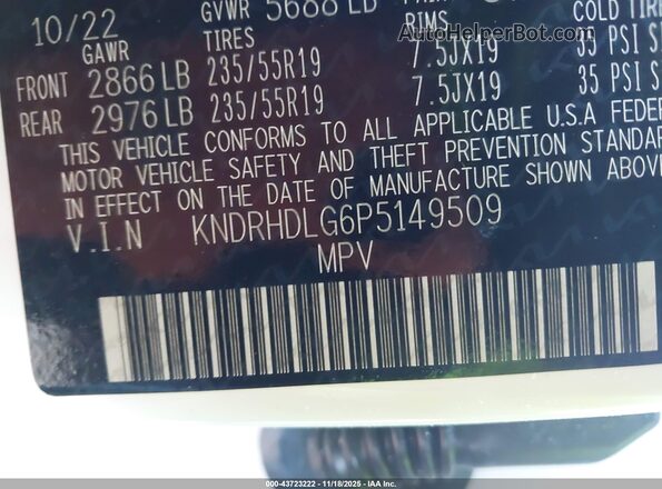 KNDRHDLG6P5149509 2023 KIA SORENTO HYBRID Белый Вид подкапотного пространства