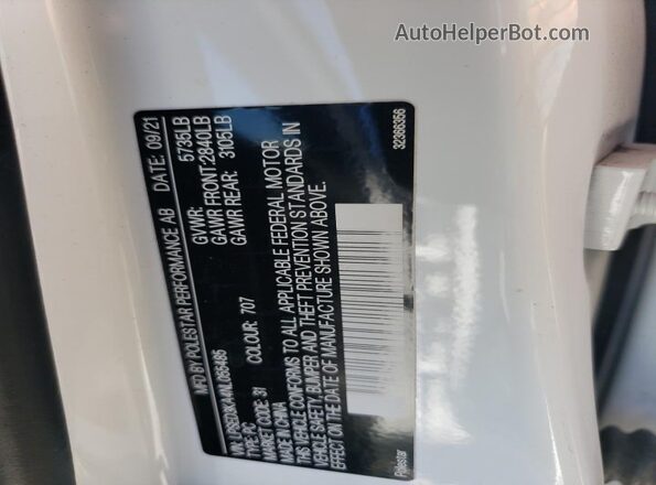 LPSED3KA4NL055485 2022 POLESTAR 2 White Շարժիչի բաժամունքի տեսք